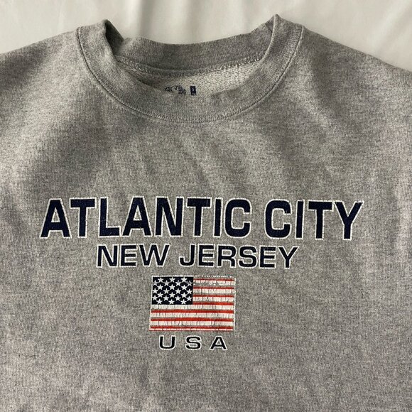 Fruit & Loom Men's Atlantic City New Jersey USA Pullover Sweatshirt Gray Size S - Picture 4 of 6